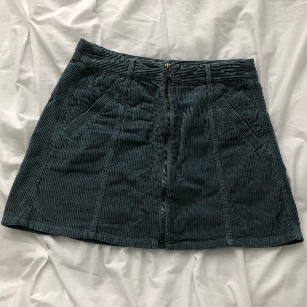 Blue American Eagle High Rise Corduroy Skirt